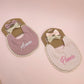 Personalized Baby Bow Headband, Waterproof Bib & Burp Cloth Gift Set