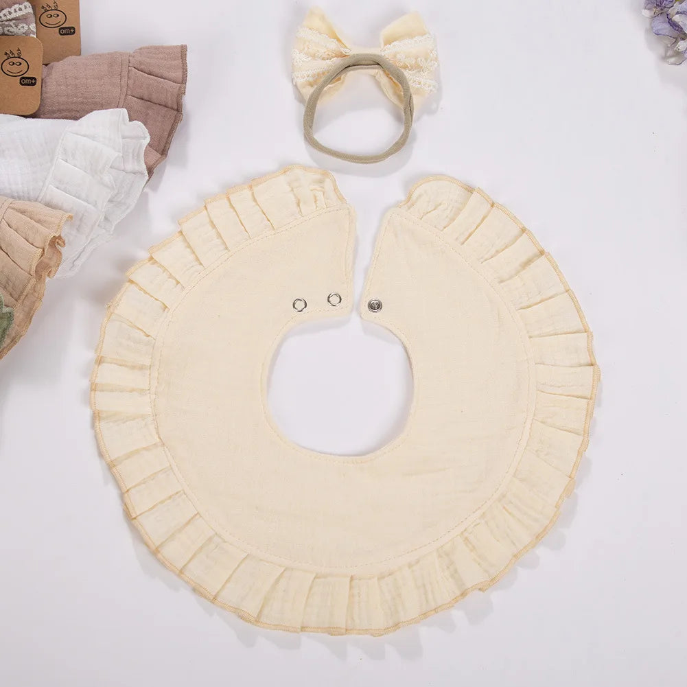 Baby Bow Headband & Ruffle Bib Set (2-Pack)