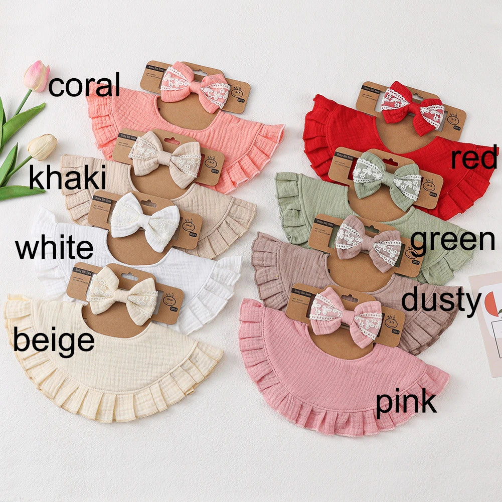 Baby Bow Headband & Ruffle Bib Set (2-Pack)