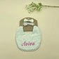 Personalized Baby Bow Headband, Waterproof Bib & Burp Cloth Gift Set