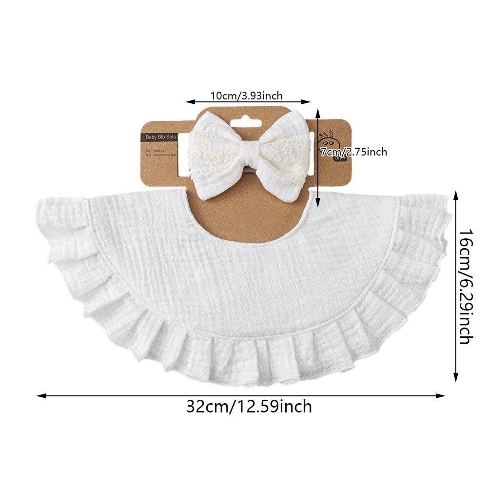 Baby Bow Headband & Ruffle Bib Set (2-Pack)