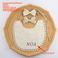 Personalized Baby Bow Headband, Waterproof Bib & Burp Cloth Gift Set