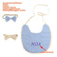 Personalized Baby Bow Headband, Waterproof Bib & Burp Cloth Gift Set